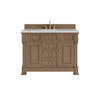 Brookfield 48" Single Vanity, Pecan w/3 CM Eternal Jasmine Pearl Silestone Top