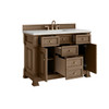 Brookfield 48" Single Vanity, Pecan w/3 CM Eternal Jasmine Pearl Silestone Top
