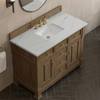 Brookfield 48" Single Vanity, Pecan w/ 3 CM Ethereal Noctis Silestone Top