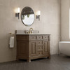 Brookfield 48" Single Vanity, Pecan, w/ 3 CM Siberian Silestone Top w/FreePower Wireless Charger