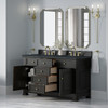 Brookfield 60" Double Vanity, Black Onyx w/3 CM Charcoal Soapstone Silestone Top