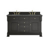 Brookfield 60" Double Vanity, Black Onyx w/ 3 CM Parisien Bleu Silestone Top w/FreePower Wireless Charger