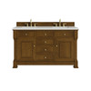 Brookfield 60" Double Vanity, Honey Oak w/ 3 CM Lime Delight Silestone Top