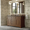 Brookfield 60" Double Vanity, Honey Oak w/ 3 CM Parisien Bleu Silestone Top