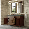 Brookfield 60" Double Vanity, Honey Oak w/ 3 CM Parisien Bleu Silestone Top