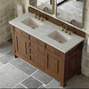 Brookfield 60" Double Vanity, Honey Oak w/ 3 CM Ethereal Noctis Silestone Top w/FreePower Wireless Charger