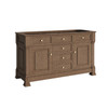 Brookfield 60" Double Vanity, Pecan w/ Single Hole 3CM White Zeus Silestone Top & Backsplash