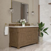 Brookfield 60" Double Vanity, Pecan, w/ 3 CM White Zeus Silestone  Top