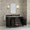Brookfield 60" Single Vanity, Black Onyx w/ 3 CM Victorian Silver Silestone Top