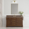 Brookfield 60" Single Vanity, Honey Oak w/3 CM Carrara White Marble Top