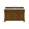 Brookfield 60" Single Vanity, Honey Oak w/ 3 CM Ethereal Noctis Silestone Top