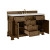 Brookfield 60" Single Vanity, Honey Oak w/ 3 CM Ethereal Noctis Silestone Top
