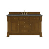 Brookfield 60" Single Vanity, Honey Oak w/ 3 CM Parisien Bleu Silestone Top