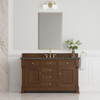 Brookfield 60" Single Vanity, Honey Oak w/ 3 CM Parisien Bleu Silestone Top