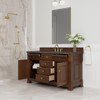 Brookfield 60" Single Vanity, Honey Oak w/ 3 CM Parisien Bleu Silestone Top