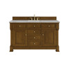 Brookfield 60" Single Vanity, Honey Oak w/ 3 CM Victorian Silver Silestone Top