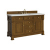 Brookfield 60" Single Vanity, Honey Oak w/ 3 CM Ethereal Noctis Silestone Top w/ FreePower Wireless Charger