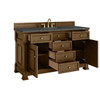 Brookfield 60" Single Vanity, Honey Oak w/ 3 CM Parisien Bleu Silestone Top w/ FreePower Wireless Charger