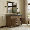 Brookfield 60" Single Vanity, Pecan w/ 3 CM Charcoal Soapstone Silestone Top