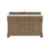 Brookfield 60" Single Vanity, Pecan w/ 3 CM Ethereal Noctis Silestone Top