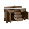 Brookfield 60" Single Vanity, Pecan w/ 3 CM Lime Delight Silestone  Top