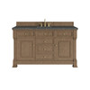 Brookfield 60" Single Vanity, Pecan w/ 3 CM Parisien Bleu Silestone Top