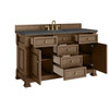 Brookfield 60" Single Vanity, Pecan w/ 3 CM Parisien Bleu Silestone Top
