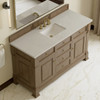 Brookfield 60" Single Vanity, Pecan, w/ 3 CM Siberian Silestone Top