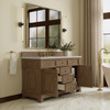 Brookfield 60" Single Vanity, Pecan w/ 3 CM Eternal Jasmine Pearl Silestone Top w/ FreePower Wireless Charger