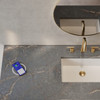 Brookfield 60" Single Vanity, Pecan w/ 3 CM Parisien Bleu Silestone Top w/ FreePower Wireless Charger