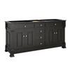 Brookfield 72" Double Vanity, Black Onyx, w/ 3 CM Charcoal Soapstone Silestone Top