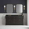 Brookfield 72" Double Vanity, Black Onyx, w/ 3 CM Charcoal Soapstone Silestone Top