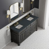 Brookfield 72" Double Vanity, Black Onyx, w/ 3 CM Charcoal Soapstone Silestone Top