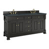 Brookfield 72" Double Vanity, Black Onyx, w/ 3 CM Charcoal Soapstone Silestone Top