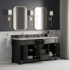 Brookfield 72" Double Vanity, Black Onyx w/ 3 CM Eternal Jasmine Pearl Silestone Top