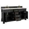 Brookfield 72" Double Vanity, Black Onyx w/ 3 CM Eternal Jasmine Pearl Silestone Top