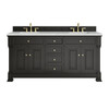 Brookfield 72" Double Vanity, Black Onyx w/ 3 CM Ethereal Noctis Silestone Top