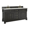 Brookfield 72" Double Vanity, Black Onyx w/ 3 CM Lime Delight Silestone Top