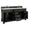 Brookfield 72" Double Vanity, Black Onyx w/ 3 CM Ethereal Noctis Silestone Top w/ FreePower Wireless Charger