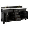 Brookfield 72" Double Vanity, Black Onyx w/ 3 CM Ethereal Noctis Silestone Top w/ FreePower Wireless Charger