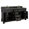 Brookfield 72" Double Vanity, Black Onyx w/ 3 CM Parisien Bleu Silestone Top w/ FreePower Wireless Charger