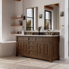 Brookfield 72" Double Vanity, Honey Oak w/ 3 CM Eternal Jasmine Pearl Silestone Top