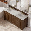 Brookfield 72" Double Vanity, Honey Oak w/ 3 CM Eternal Jasmine Pearl Silestone Top