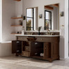 Brookfield 72" Double Vanity, Honey Oak w/ 3 CM Ethereal Noctis Silestone Top