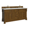 Brookfield 72" Double Vanity, Honey Oak w/ 3 CM Ethereal Noctis Silestone Top