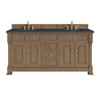Brookfield 72" Double Vanity, Pecan, w/ 3 CM Charcoal Soapstone Silestone Top