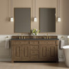 Brookfield 72" Double Vanity, Pecan, w/ 3 CM Charcoal Soapstone Silestone Top