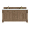 Brookfield 72" Double Vanity, Pecan w/ 3 CM Ethereal Noctis Silestone Top
