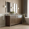 Brookfield 72" Double Vanity, Pecan w/ 3 CM Ethereal Noctis Silestone Top