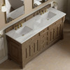Brookfield 72" Double Vanity, Pecan w/ 3 CM Ethereal Noctis Silestone Top